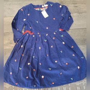 Boden Navy Dress with Colorful Embroidery